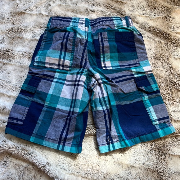 NWOT Gymboree Blue Plaid Cargo Shorts Kids 7 - Picture 2 of 3